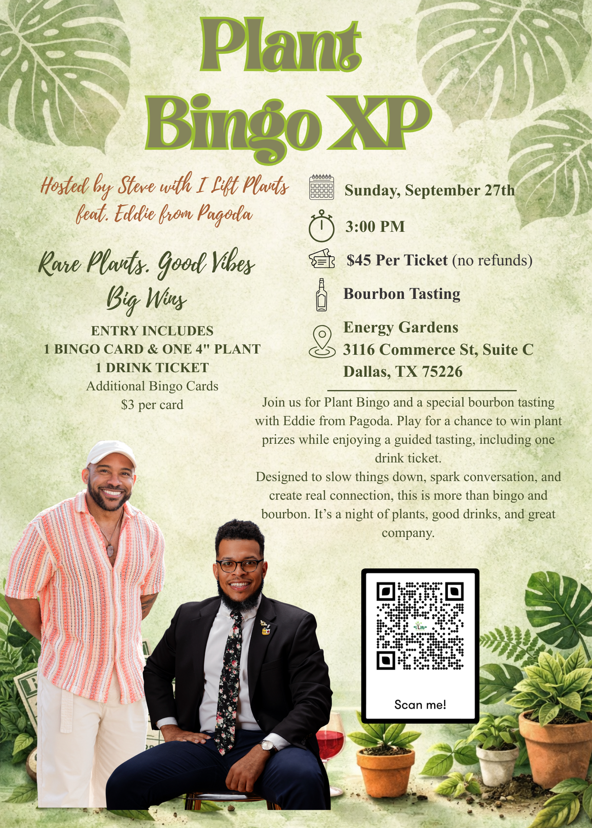 Plant Bingo XP & Bourbon Tasting at Energy Gardens